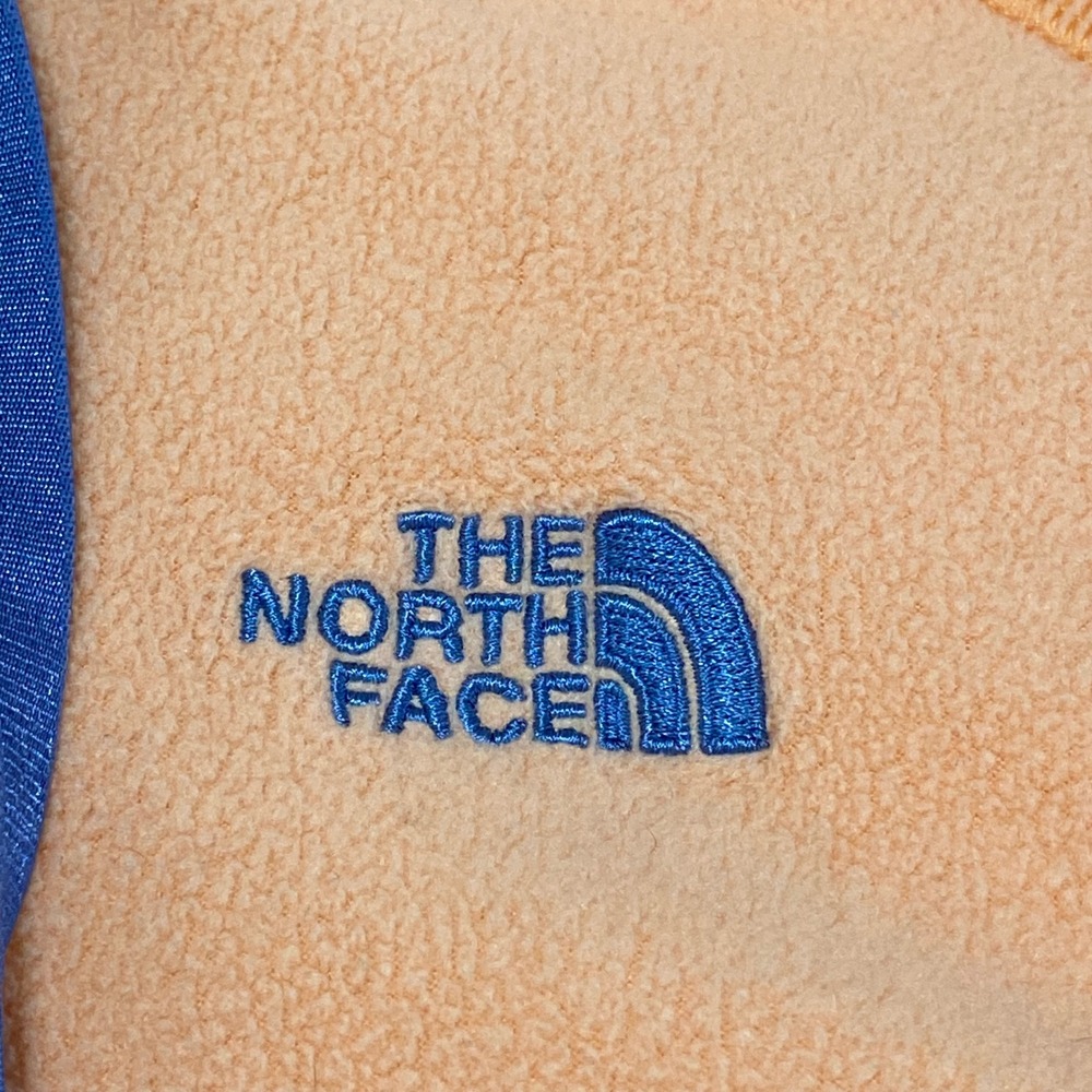 North Face Women's M Fleece Hoodie Jacket Peach Blue Drawstring Full‎ Zip - Picture 7 of 9